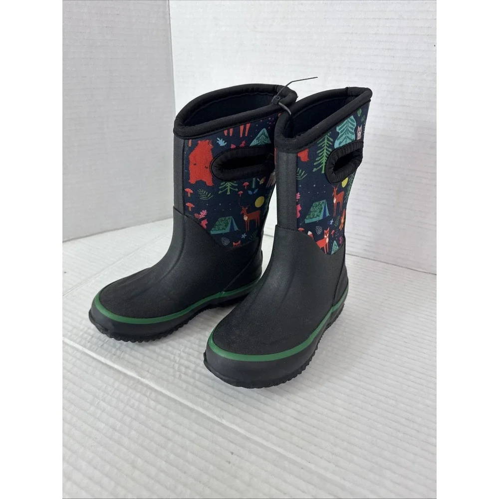 LoneCone Unisex Toddler Kids 7T (Ages1-3) Neoprene Mudboots Camp Forest Animal